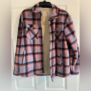 Purple Plaid Shacket, Size Large